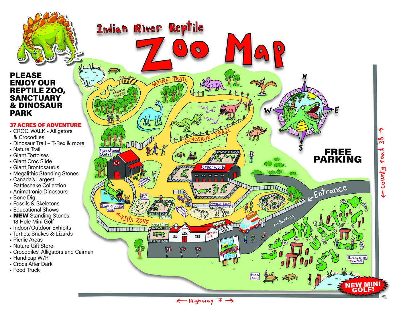 Reptile Zoo Map Indian River Reptile And Dinosaur Park